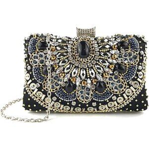 Crystal Rhinestone Evening Clutch Purse Sparkly Shoulder Crossbody Handbag